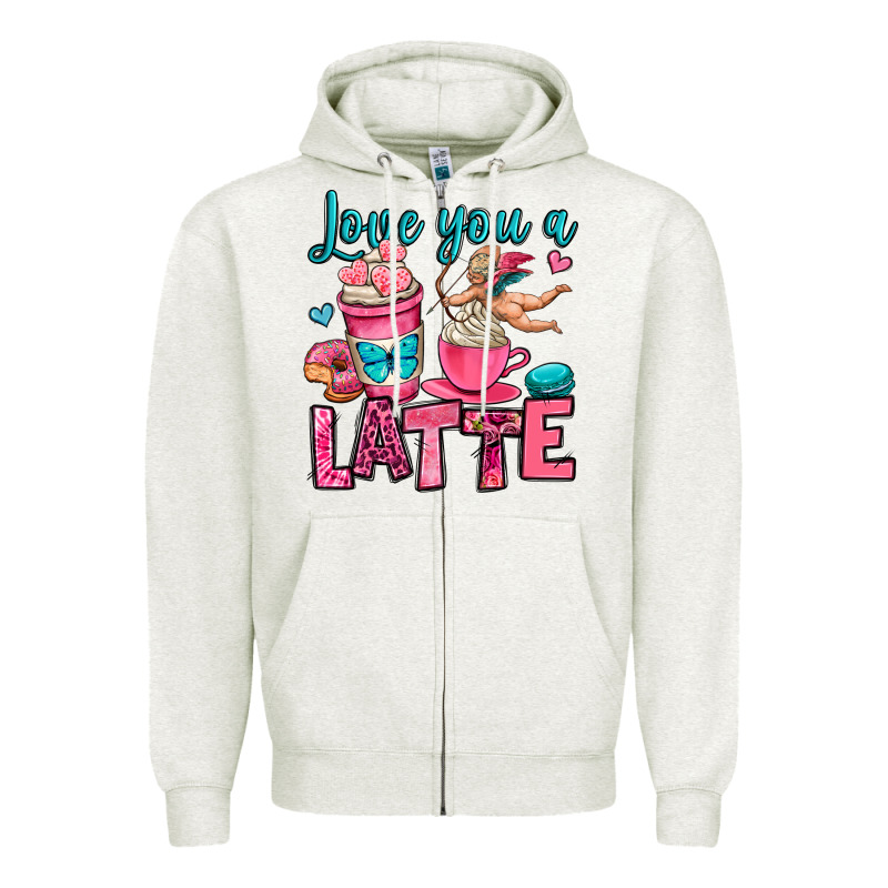 Love You A Latte Zipper Hoodie by OliviaCreatesArt | Teevron