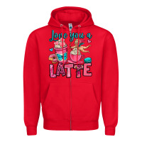 Red love you a latte Zipper Hoodie - OliviaCreatesArt