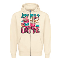Sandshell love you a latte Zipper Hoodie - OliviaCreatesArt
