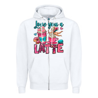 White love you a latte Zipper Hoodie - OliviaCreatesArt