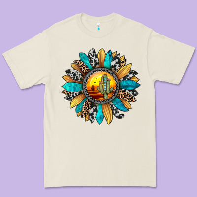 Sunset Sunflower Premium Tee Designed By Jahusdesignshop