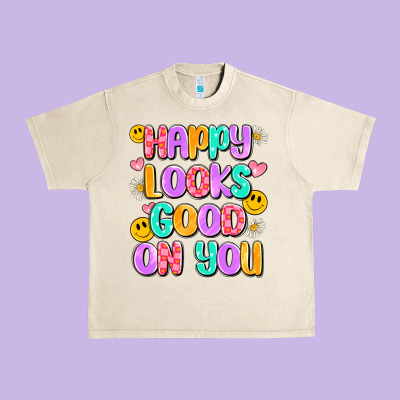 Happy Looks Good On You Urban Heavy Tee Designed By Artiststas