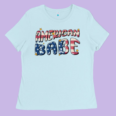 American Babe Ladies Tee Designed By Maliassmallbusiness