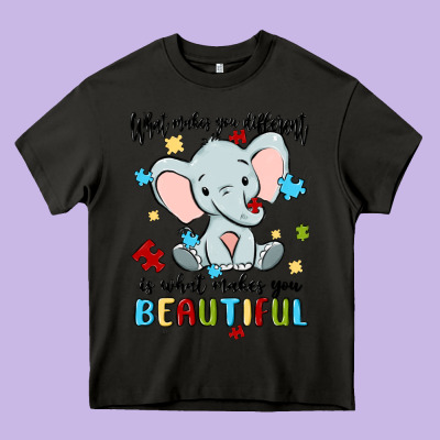 What Makes You Different Is What Makes You Beautif Heavy Core Tee Designed By Maliassmallbusiness