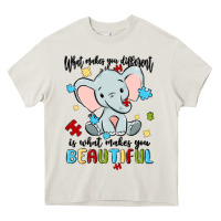 Cream what makes you different is what makes you beautif Heavy Core Tee - MaliasSmallBusiness