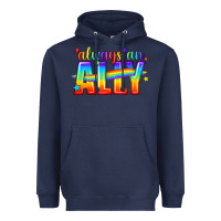 Navy Always An Ally Pride LGBTQ Heavyweight Hoodie - BundleAndBundleShop