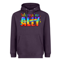 Plum Always An Ally Pride LGBTQ Heavyweight Hoodie - BundleAndBundleShop
