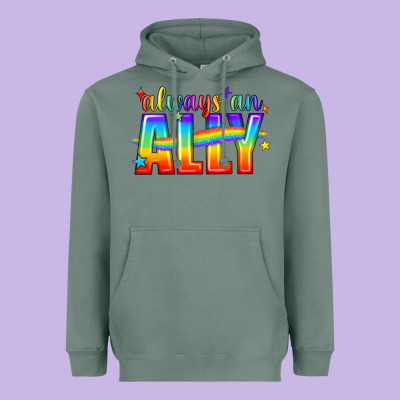 Always An Ally Pride Lgbtq Heavyweight Hoodie Designed By Bundleandbundleshop