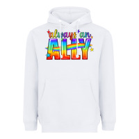 White Always An Ally Pride LGBTQ Heavyweight Hoodie - BundleAndBundleShop