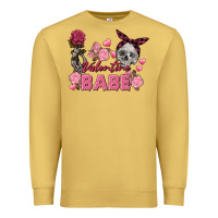 Antique Gold Valentine Babe Valentine's Day Skull Premium Sweatshirt - FaDigitalArtStudio