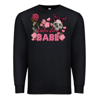 Black Valentine Babe Valentine's Day Skull Premium Sweatshirt - FaDigitalArtStudio