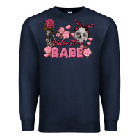 Navy Valentine Babe Valentine's Day Skull Premium Sweatshirt - FaDigitalArtStudio