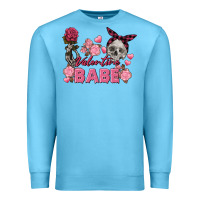 Ocean Blue Valentine Babe Valentine's Day Skull Premium Sweatshirt - FaDigitalArtStudio