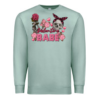 Seafoam Valentine Babe Valentine's Day Skull Premium Sweatshirt - FaDigitalArtStudio
