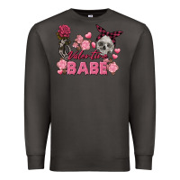 Valentine Babe Valentine's Day Skull Premium Sweatshirt | Teevron