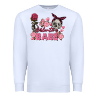 White Valentine Babe Valentine's Day Skull Premium Sweatshirt - FaDigitalArtStudio