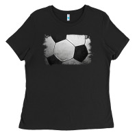 Black soccer brushstroke Ladies Tee - Jasminsmagicworld