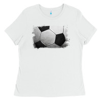 White soccer brushstroke Ladies Tee - Jasminsmagicworld
