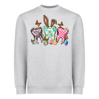Heather Grey Happy Easter Day teeth Heavyweight Sweatshirt - HowdyJamesFarm