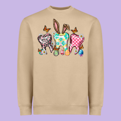 Happy Easter Day Teeth Heavyweight Sweatshirt Designed By Howdyjamesfarm