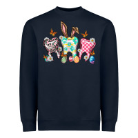 Navy Happy Easter Day teeth Heavyweight Sweatshirt - HowdyJamesFarm