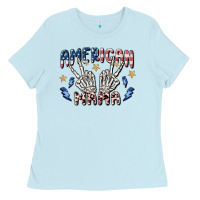 Baby Blue american mama Ladies Tee - MaliasSmallBusiness