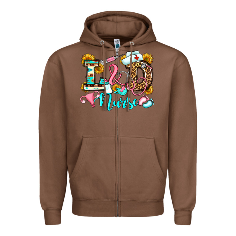 Labor And Delivery Nurse Zipper Hoodie by OliviaCreatesArt | Teevron