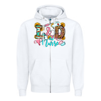 White labor and delivery nurse Zipper Hoodie - OliviaCreatesArt