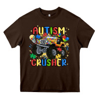 Chocolate Brown autism crusher Heavy Core Tee - MaliasSmallBusiness