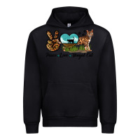 Black Peace Love Bengal Cat Urban Hoodie - LillyAllenDesigns