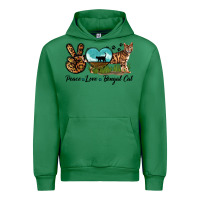 Emerald Peace Love Bengal Cat Urban Hoodie - LillyAllenDesigns