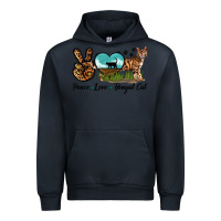 Navy Peace Love Bengal Cat Urban Hoodie - LillyAllenDesigns