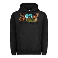 Pigment Black Peace Love Bengal Cat Urban Hoodie - LillyAllenDesigns