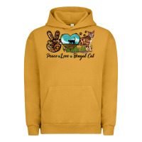Pigment Peanut Butter Peace Love Bengal Cat Urban Hoodie - LillyAllenDesigns