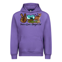 Tulip Peace Love Bengal Cat Urban Hoodie - LillyAllenDesigns