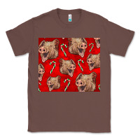 Chestnut Yorkshire Pig And Candy Cane Classic Tee - LillyAllenDesigns