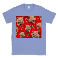 Colony Blue Yorkshire Pig And Candy Cane Classic Tee - LillyAllenDesigns