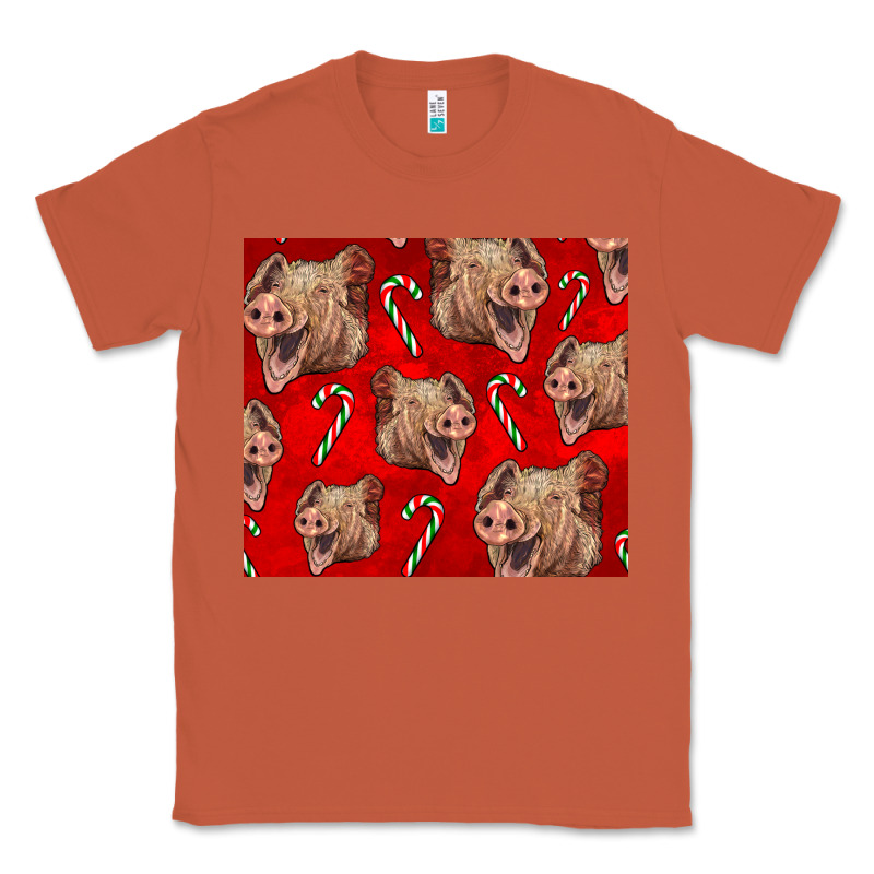 Yorkshire Pig And Candy Cane Classic Tee by LillyAllenDesigns | Teevron