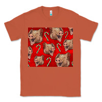 Copper Yorkshire Pig And Candy Cane Classic Tee - LillyAllenDesigns