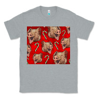 Heather Grey Yorkshire Pig And Candy Cane Classic Tee - LillyAllenDesigns
