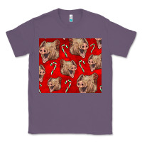 Lavender Yorkshire Pig And Candy Cane Classic Tee - LillyAllenDesigns