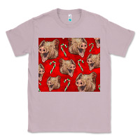 Lilac Yorkshire Pig And Candy Cane Classic Tee - LillyAllenDesigns