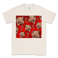Natural Yorkshire Pig And Candy Cane Classic Tee - LillyAllenDesigns