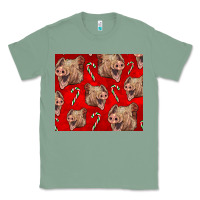 Sage Yorkshire Pig And Candy Cane Classic Tee - LillyAllenDesigns