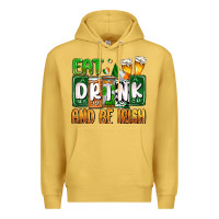 Antique Gold St. Patrick's Eat drink and be Irish Premium Hoodie - OliviaCreatesArt