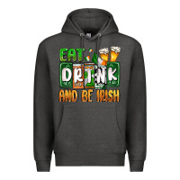 Charcoal Heather St. Patrick's Eat drink and be Irish Premium Hoodie - OliviaCreatesArt
