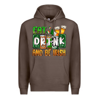 Coffee St. Patrick's Eat drink and be Irish Premium Hoodie - OliviaCreatesArt