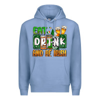 Colony Blue St. Patrick's Eat drink and be Irish Premium Hoodie - OliviaCreatesArt