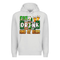 Dove Grey St. Patrick's Eat drink and be Irish Premium Hoodie - OliviaCreatesArt