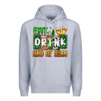 Heather Grey St. Patrick's Eat drink and be Irish Premium Hoodie - OliviaCreatesArt